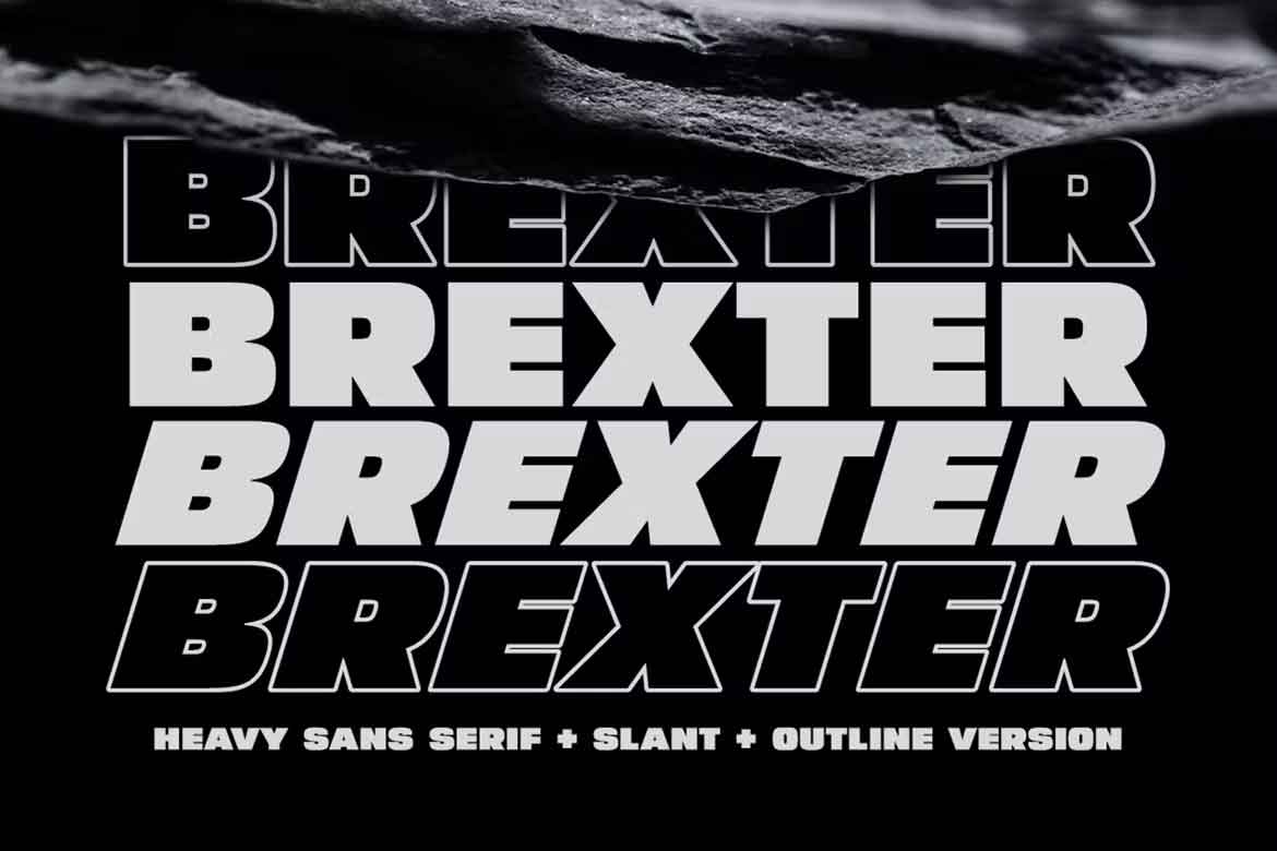 Пример шрифта Brexter Outline Slant